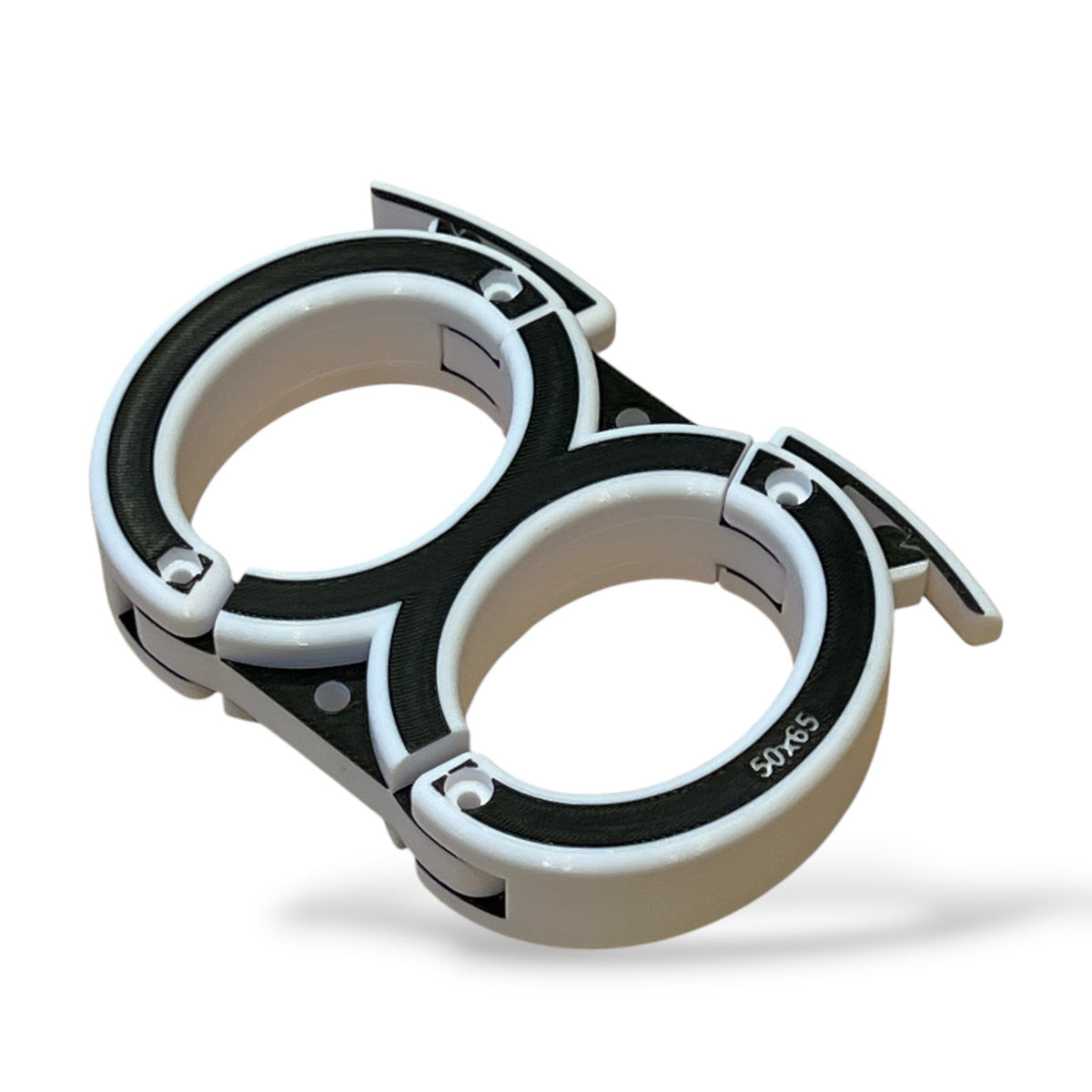 SnapCuffs – Schnellverschluss-Handfesseln für Bondage · 50 x 65 / Schwarz-Weiß / 30 mm